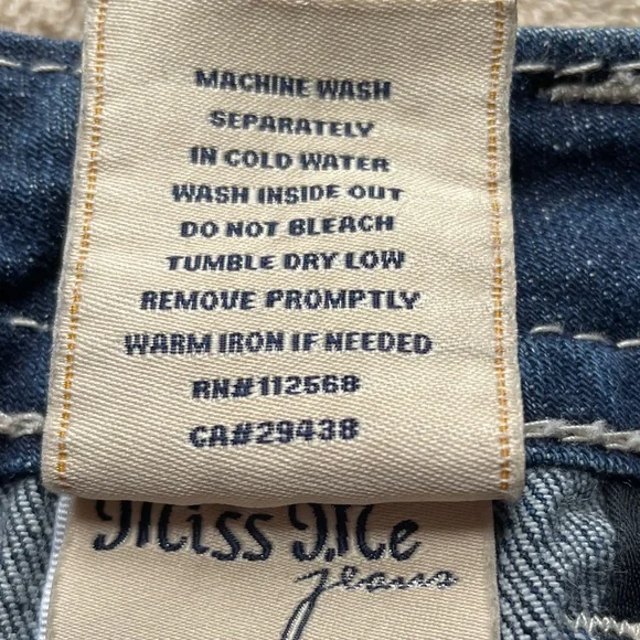 Miss Me 31 Blue Embellished Capris - Picture 6 of 13